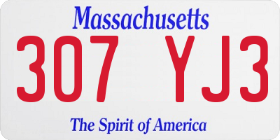 MA license plate 307YJ3