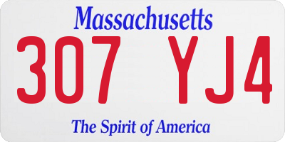 MA license plate 307YJ4