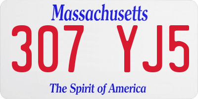 MA license plate 307YJ5
