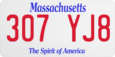 MA license plate 307YJ8