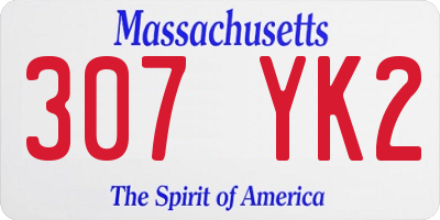 MA license plate 307YK2
