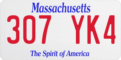 MA license plate 307YK4