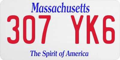 MA license plate 307YK6