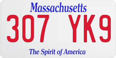 MA license plate 307YK9