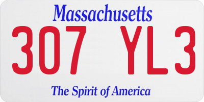 MA license plate 307YL3