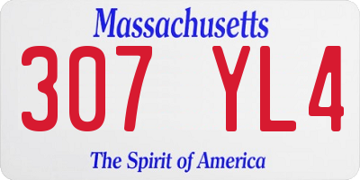 MA license plate 307YL4
