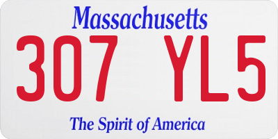 MA license plate 307YL5