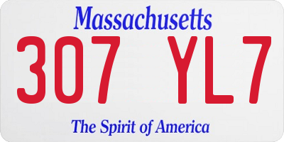 MA license plate 307YL7