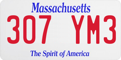 MA license plate 307YM3