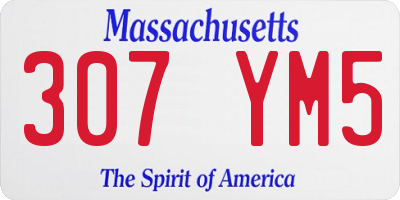 MA license plate 307YM5