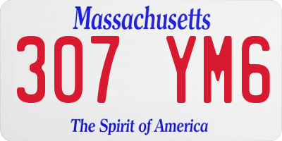 MA license plate 307YM6