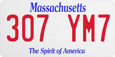 MA license plate 307YM7