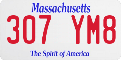 MA license plate 307YM8