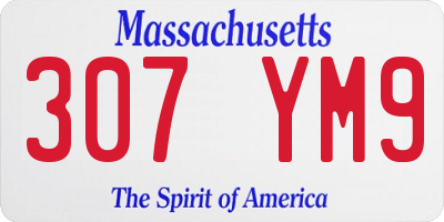 MA license plate 307YM9