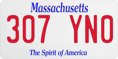 MA license plate 307YN0