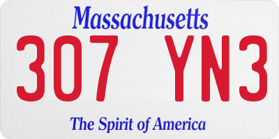 MA license plate 307YN3