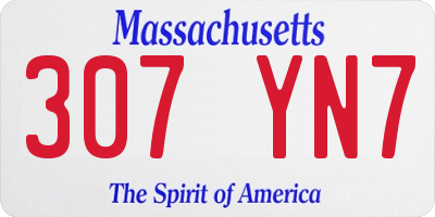 MA license plate 307YN7