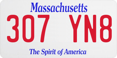 MA license plate 307YN8