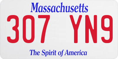 MA license plate 307YN9