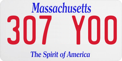MA license plate 307YO0