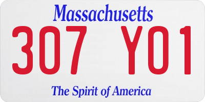MA license plate 307YO1