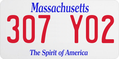 MA license plate 307YO2