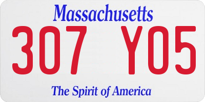 MA license plate 307YO5