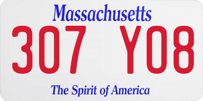 MA license plate 307YO8