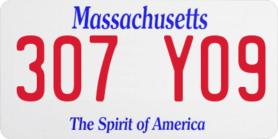 MA license plate 307YO9