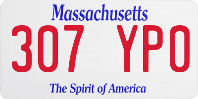 MA license plate 307YP0