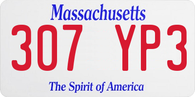 MA license plate 307YP3