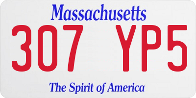 MA license plate 307YP5