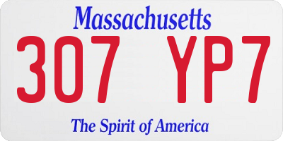 MA license plate 307YP7