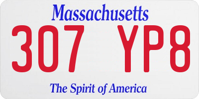 MA license plate 307YP8