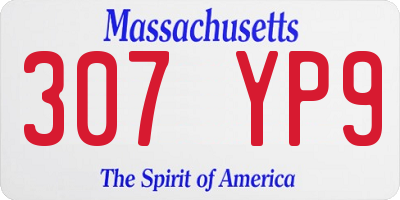 MA license plate 307YP9