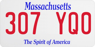 MA license plate 307YQ0