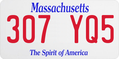 MA license plate 307YQ5