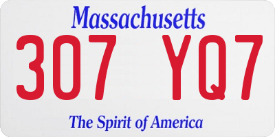 MA license plate 307YQ7