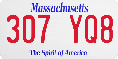 MA license plate 307YQ8