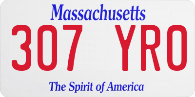 MA license plate 307YR0