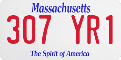 MA license plate 307YR1