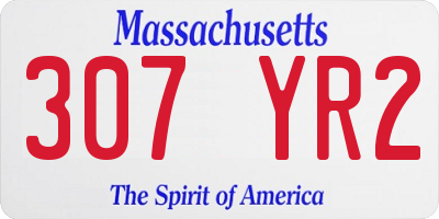 MA license plate 307YR2
