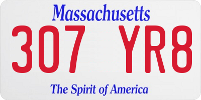 MA license plate 307YR8