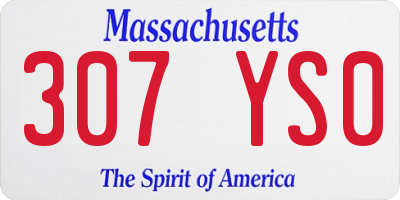 MA license plate 307YS0