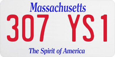 MA license plate 307YS1