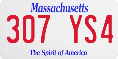 MA license plate 307YS4