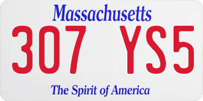 MA license plate 307YS5