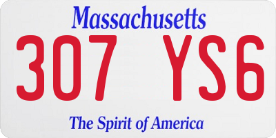 MA license plate 307YS6