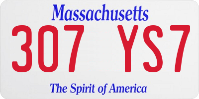 MA license plate 307YS7