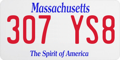 MA license plate 307YS8